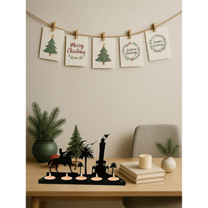 CIFbuy Set di Portacandele in Legno Rustico Moderno a Forma di Corna, Supporto per Candele in Legno Naturale per Decorazioni Natalizie, Pasquali e Festive, Disponibile per Ritiro - Product Image 4