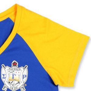 เสื้อยืดคอวี SGR สีน้ำเงินรอยัล ซิกมาแกมมาโร โซโรริตี้ เสื้อยืดแขนสั้น เสื้อผ้ากรีกแบบกำหนดเอง สวมใส่สบาย ลำลอง ลายกราฟิก - Product Image 4