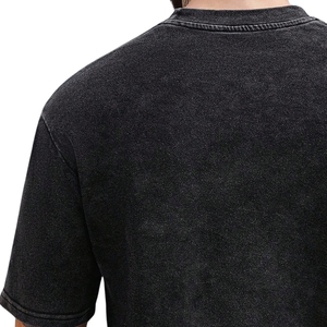 <b>Men</b> <b>Black</b> Garment Dyed Washed T <b>Shirt</b> <b>Short</b> <b>Sleeve</b> O-Neck Casual Streetwear Blank Tee Regular Fit Cotton Top Quick Dry - Product Image 4