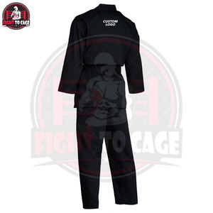 Uniforme de Taekwondo Noir Uni, Durable, Respirant et Confortable, Nouveau Style, Tenue de Combat pour Arts Martiaux - Product Image 3