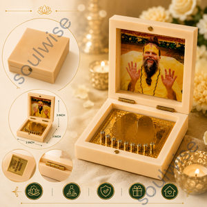 Shree Premand Ji Maharaj - Arte Cuadrado de Madera Hecho a Mano y Ecológico para Mejorar la Abundancia y el Éxito - Product Image 4