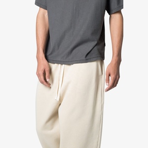 กางเกงขายาวผ้าฝ้าย100% สำหรับผู้ชายกางเกงขากว้างสำหรับผู้ชายกางเกงสเวตเตอร์ลำลองกันยับไม่ยับไม่ยับออกแบบได้เองใหม่2025 - Product Image 6