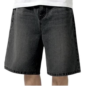 Shorts Bermuda en jean délavé pour homme, taille mi-haute, coupe droite, braguette boutonnée, en toile de coton, bleu uni, décontracté, pour l'été - Product Image 3