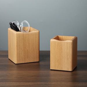 <b>Rustic</b> Wooden Pen Stand Decorative <b>Office</b> Accessory - Product Image 2