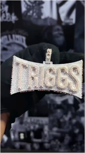 Colgante de Moissanita Personalizado de Plata de Ley 925/10K/14K con Baño de Oro Blanco, Estilo Hip Hop Iced Out, con Certificado de Autenticidad (Pasa el Test de Diamante) para Hombre - Product Image 3