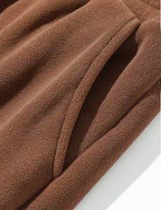 Pantalon de survêtement en coton marron pour homme Hardihood International, taille élastique avec cordon de serrage, poches latérales, poids moyen, pour l'automne - Product Image 3