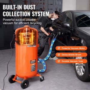 28 Gallon Dustless <b>Sandblaster</b> 1200W Built-in Vacuum System Abrasive Recycle 60 Inch Vacuum Sand Blaster - Product Image 1