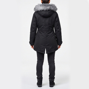 <b>Women's</b> Plus Size Solid Color Custom Logo Hooded Zipper Closure Thick Outdoor Casual Jacket Warm <b>Winter</b> <b>Parka</b> Jacket for <b>Women</b> - Product Image 3