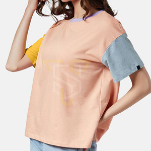 T-shirts pour femmes de haute qualité, couleur unie, coupe ample, t-shirts pour femmes avec logo personnalisé imprimé - Product Image 2