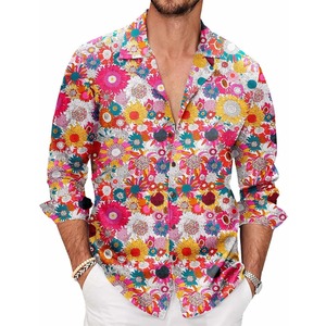 Chemise Hawaïenne pour Homme 100% Coton Personnalisée Anti-Plis à Motifs Floraux Respirante et Séchage Rapide - Product Image 1