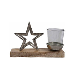 Portavelas de Aluminio con Forma de Árbol de Navidad y Reno para Decoración del Hogar, Accesorios de Iluminación, Vela de Té con Base de Madera - Product Image 6