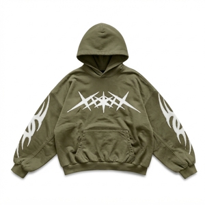 เสื้อฮู้ดโอเวอร์ไซส์ลายกราฟิกสำหรับผู้ชาย สไตล์สตรีทแวร์ พิมพ์ลายตามสั่ง แฟชั่นลำลอง เสื้อฮู้ดหนานุ่ม - Product Image 6