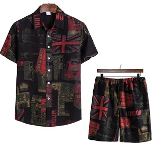Conjunto de Camiseta y Pantalones Cortos para Hombre, Estilo Casual de Verano, Transpirable, Ligero, Corte Regular, Cierre con Cordón, Ropa Urbana - Product Image 3