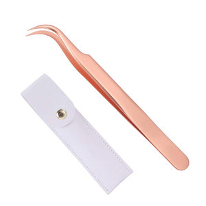 Pinces à cils professionnelles en acier inoxydable réutilisables et durables avec une préhension parfaite, longueur 10 mm - Product Image 1
