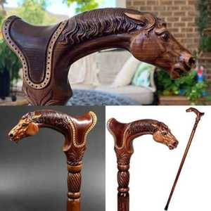 Bastón de Madera Tallado a Mano con Diseño de Patas de Caballo, Artesanía Rústica para Regalos Empresariales y Decoración del Hogar - Product Image 4
