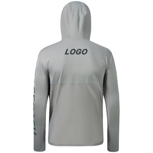 Camisa de pesca con capucha para hombre, de secado rápido, transpirable, de manga larga, con logo impreso por sublimación personalizado y gorra. - Product Image 2