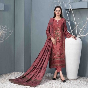 Ensemble Kurta pour femmes-Vente entière Pakistan et indien Costumes en viscose trois pièces par Tawakkal Salwar Kameez Dupata robe indienne - Product Image 6