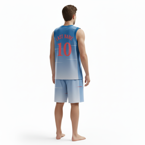 Men Basketball Uniform Quick Dry Sleeveless Jersey <b>Set</b> Custom Sublimation Basketball Short Team Uniform with Custom Name - Product Image 2