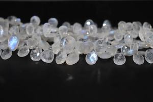 100% piedra preciosa Arco Iris piedra lunar facetada forma de pera cuentas Briolette piedra lunar pera cuenta para fabricación de joyas artesanales - Product Image 2