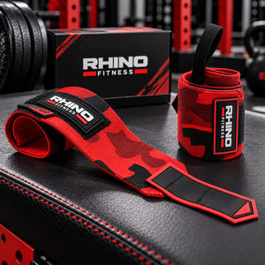 ผ้าพันข้อมือ RHINO FITNESS RF-1527 ผ้าฝ้าย สีแดงดำลายพราง แบบตีนตุ๊กแก สำหรับมือซ้าย รองรับข้อมือสำหรับยกน้ำหนักสำหรับผู้ใหญ่ - Product Image 6