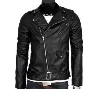 Custom Logo <b>Men's</b> Genuine <b>Leather</b> <b>Jacket</b> Stand Collar Zipper Closure Slim Fit Solid Color Waterproof High Street Autumn Style - Product Image 4