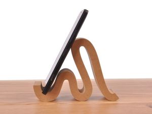 Soporte de Madera Ecológico Personalizado para Teléfono con Incrustaciones de Resina Azul, Hecho a Mano, Moderno, para Escritorio, Decoración del Hogar - Product Image 5