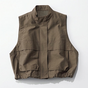 เสื้อกั๊กอเนกประสงค์สีน้ำตาลมะกอก |   เสื้อแจ็คเก็ตทำงานแบบไม่มีแขนคอตั้ง |   เสื้อกั๊กยุทธวิธีหลายกระเป๋า |   ผู้ผลิต OEM ตามสั่ง - Product Image 1