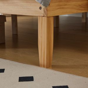 <b>Queen</b> <b>Size</b> Solid Wood Platform <b>Bed</b> <b>Frame</b> with Natural Headboard Handcrafted Wooden <b>Beds</b> - Product Image 4