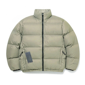 Men's Hooded Canvas Puffer Jacket Thick Polyester Wadding Eco-Friendly Windproof Casual Winter <b>Coat</b> <b>Zipper</b> Closure Solid Color - Product Image 1