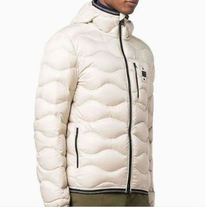 IMPROVEMENTS SPORTS Men's White Puffer Jacket Stand Collar <b>Covered</b> <b>Button</b> Closure Windproof Casual Winter Outerwear Standard - Product Image 1