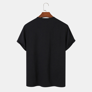 T-shirt à manches courtes pour homme, coupe classique, col rond, 100% coton, respirant, 220g, tricoté décontracté - Product Image 2