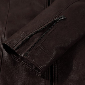 <b>Men's</b> Fashion Fleece Reflective Jacket Canvas Leather Coat with Reflective Material jacket for <b>men</b> - Product Image 4