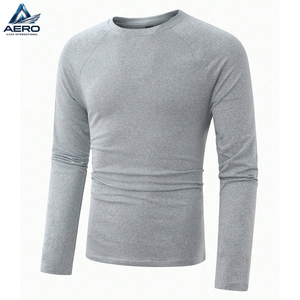 T-shirt décontracté à manches longues et col rond pour homme, couleur unie, design simple, tissu premium tendance - Product Image 3