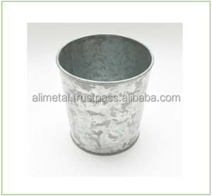 Maceta de cubo de metal galvanizado hecha de hierro libre de óxido para mejorar el estilo de decoración de jardinería al aire libre personalizable - Product Image 4