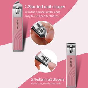 Professional Salon Manicure Kit 15pc Pedicure <b>Set</b> with 4 in 1 <b>Nail</b> Clipper High Carbon Steel Instruments Bag Competitive Price - Product Image 2