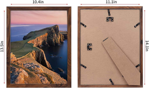 11x14 Picture <b>Frame</b> Brown Set of 12, Multi Rustic Walnut Wood-Color 11 by 14 Photo <b>Frames</b> Bulk for <b>Wall</b> or Tabletop - Product Image 3