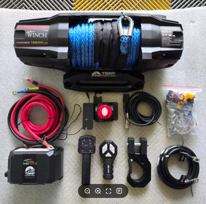 TRAP OVERLAND 12V power winch Electric Winch 12V Synthetic Rope 4x4 truck 13500LBS Off Road Towing Electric Winch Rescue - Product Image 2