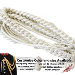 White <b>Braided</b> Aiguillette <b>Cord</b> Classical Style Garment Decoration - Product Image 3