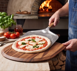 Utensilios de Cocina Comerciales, Bandeja Redonda de Madera de Acacia para Pizza y Queso, para Servir en Restaurantes, Panaderías o Cafeterías - Product Image 5