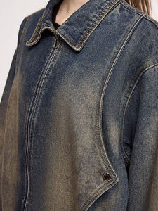 Veste en jean pour homme, vestes en jean unies pour homme et femme, veste en jean unisexe - Product Image 4