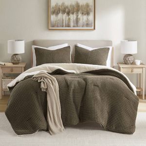 Waffle Knit Chenille <b>Comforter</b> Set for Twin Size <b>Bed</b> Premium Soft and Cozy Bedding - Product Image 5