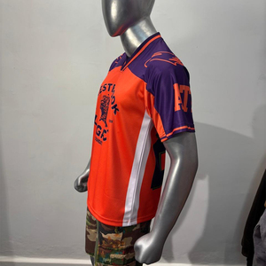 เสื้อฟุตบอลตาข่ายพิมพ์ลายแบบซับลิเมชั่น แห้งเร็ว ผลิตจากโพลีเอสเตอร์/คอตตอน ทรงปกติ  รับสกรีนโลโก้ทีม แขนสั้น สำหรับผู้ใหญ่ - Product Image 4