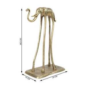 Gold Plated Aluminum Carved Religious <b>Elephant</b> Figurine Modern Statue for Home Office Tabletop Desk <b>Gift</b> Diwali - Product Image 3