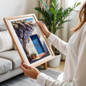Cadre photo rustique en bois massif fait main, impression numérique couleur, décoration murale ou à poser sur table - Product Image 2