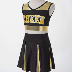 Conjunto de Uniforme de Porristas para Niñas a Bajo Precio, Traje Personalizado para Equipo de Animación, Top Corto y Falda de Tela Elástica, Ropa para Actuaciones de Baile - Product Image 1