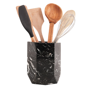 Porte-ustensiles carré en marbre vert, organisateur de cuisine personnalisé, support de rangement pour cuillères, vente chaude - Product Image 5