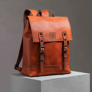 Sacs à dos souples en cuir véritable avec GPS, sacs à dos de voyage pour ordinateur portable, sacs à dos d'école unisexes de grande taille pour garçons - Product Image 1