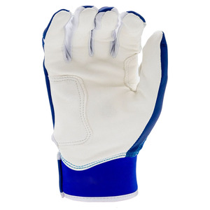Men Cowhide Leather Baseball Batting Gloves Blue White Leather Flexible Grip Ventilated Design Adjustable Wrist - Product Image 4