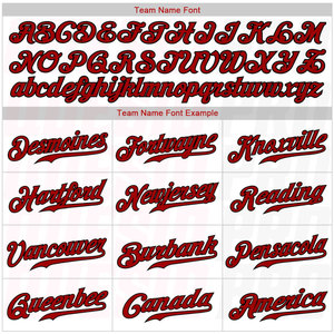 Maillots de baseball d'équipe pas chers pour fournisseurs – Maillot de baseball authentique sans limite de taille, blanc, noir, rayé, rouge-noir - Product Image 4