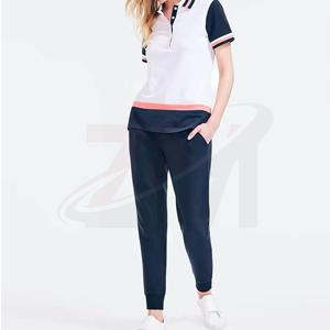 Polo de Mujer con Bloques de Color, Manga Corta, Tejido de Punto Informal, Mezcla de Poliéster y Algodón Transpirable - Product Image 1